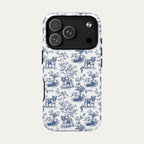 English Bulldog Blue Toile Phone case