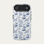 Golden Retriever Blue Toile Phone case