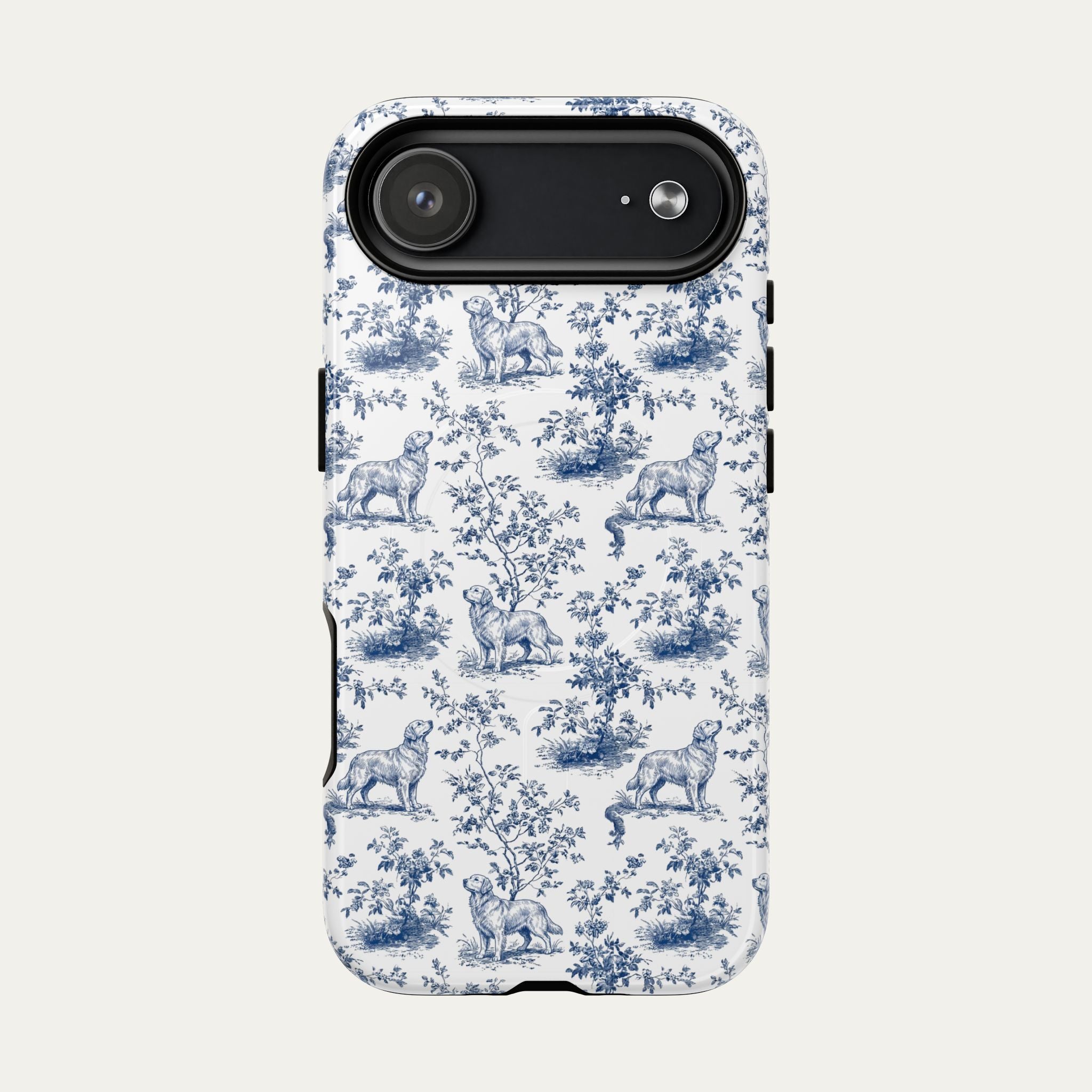 Golden Retriever Blue Toile Phone case