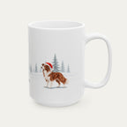 Custom Border Collie Red and White  Christmas Santa Hat Mug