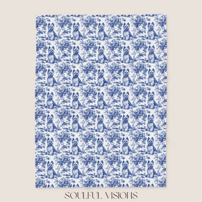 Yorkshire Terrier Toile French Toile De Jouy Blanket