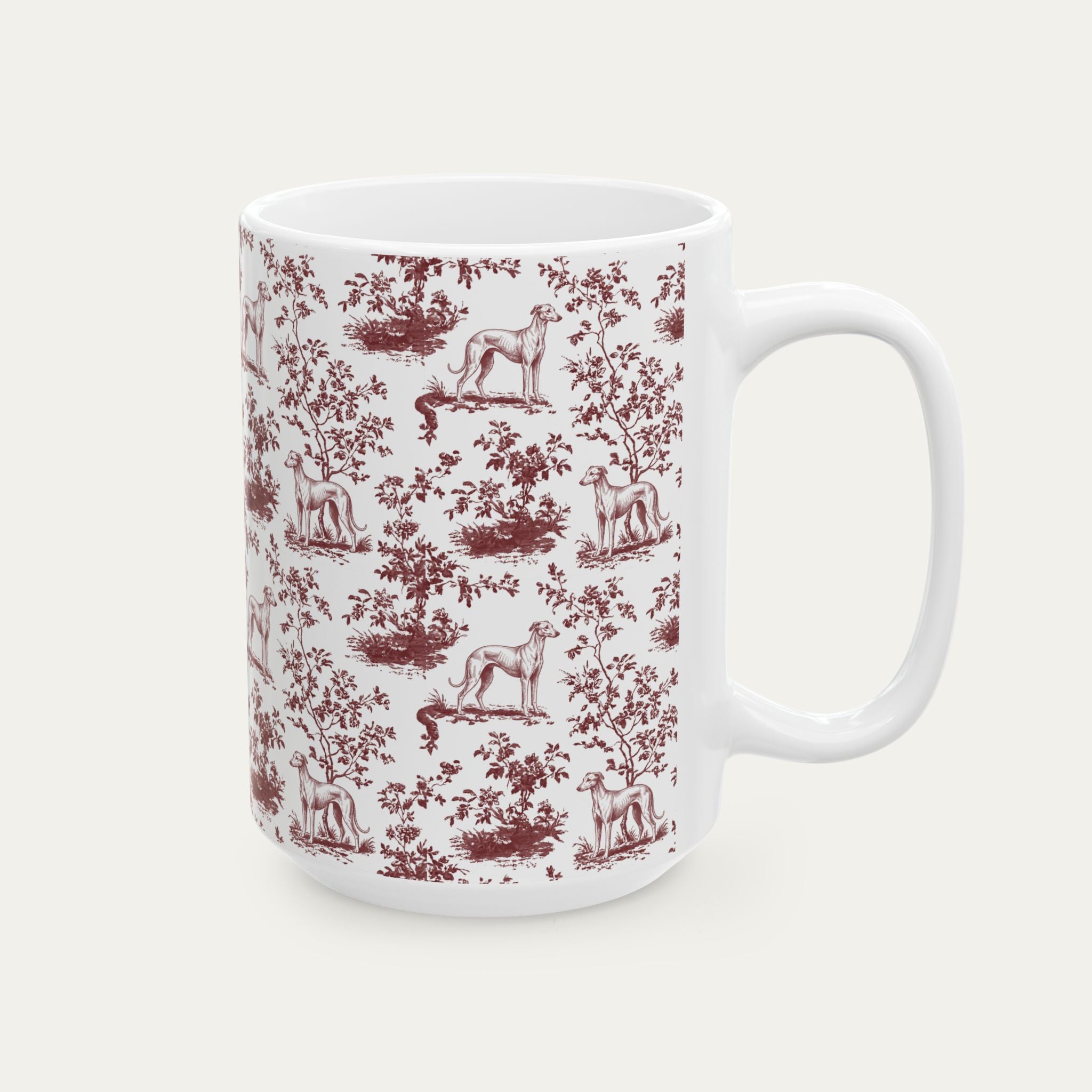 Sloughi Burgundy Toile Mug