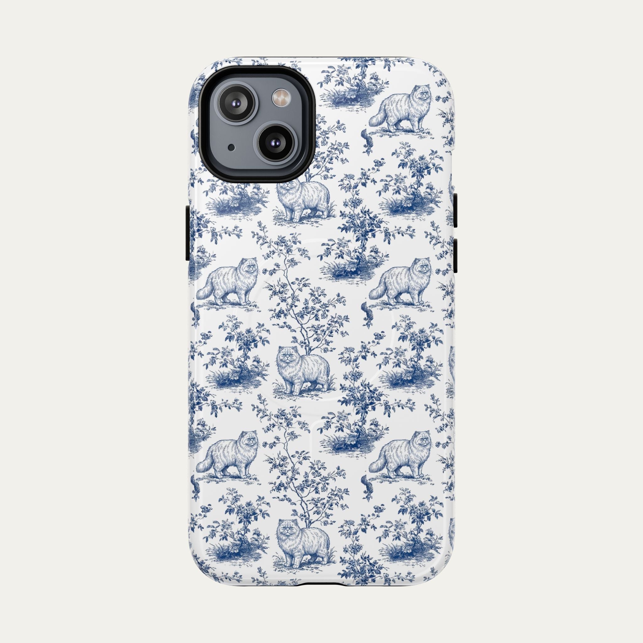Persian Cat Blue Toile Phone case