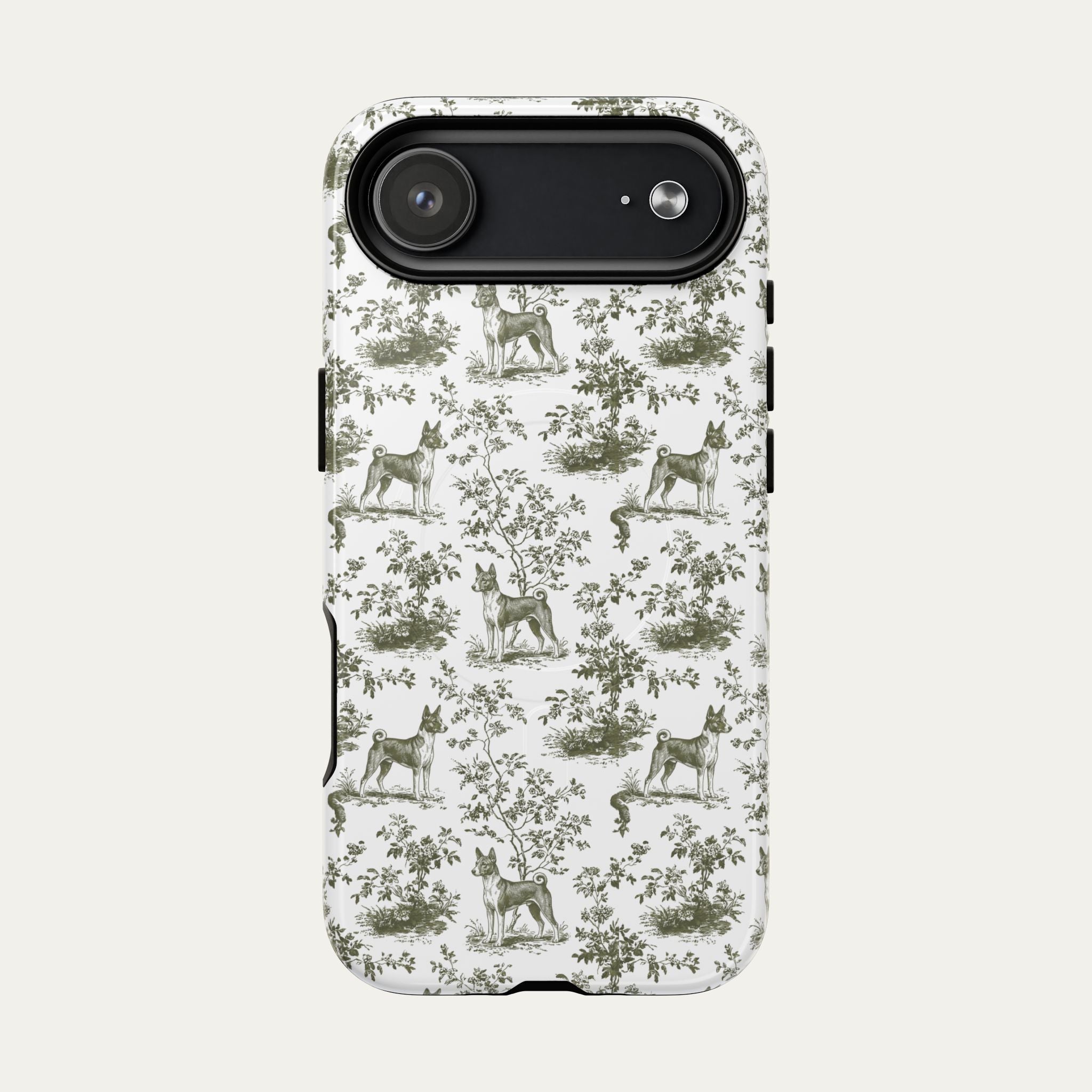 Basenji Sage Green Toile phone Case