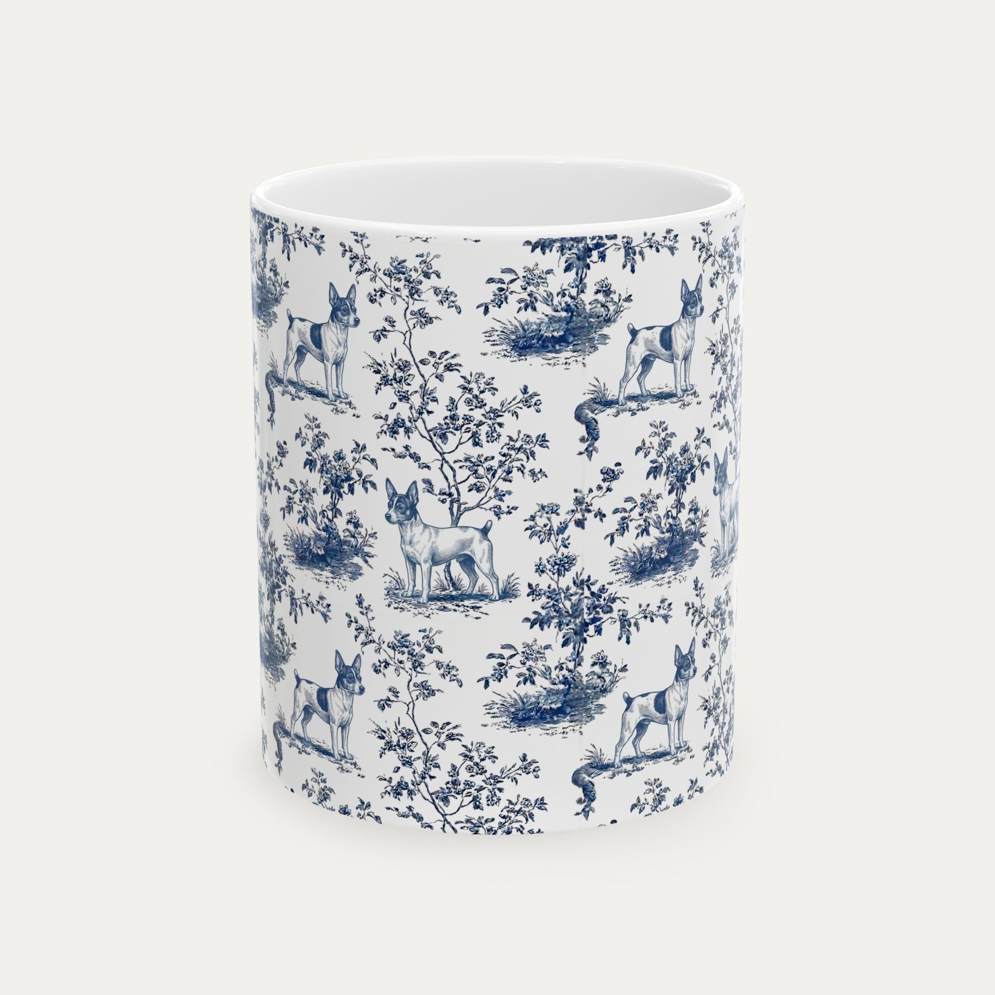 Toy Fox terrier Blue Toile Mug