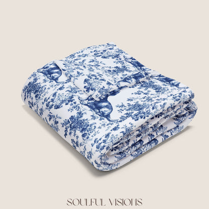 Dachshund French Toile De Jouy Blanket