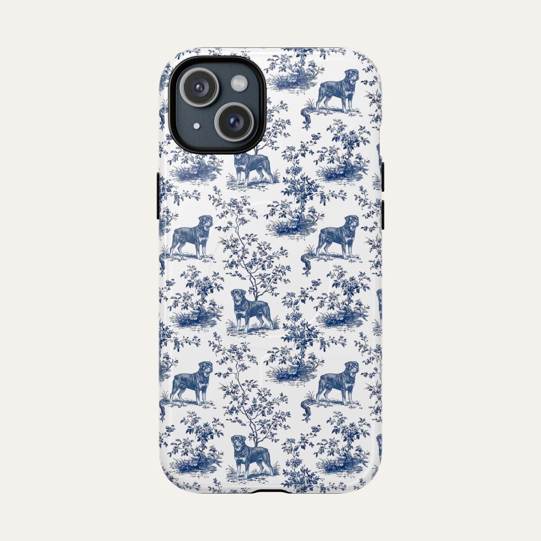 Rottweiler Blue Toile Phone case