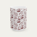 Whippet Burgundy Toile Mug