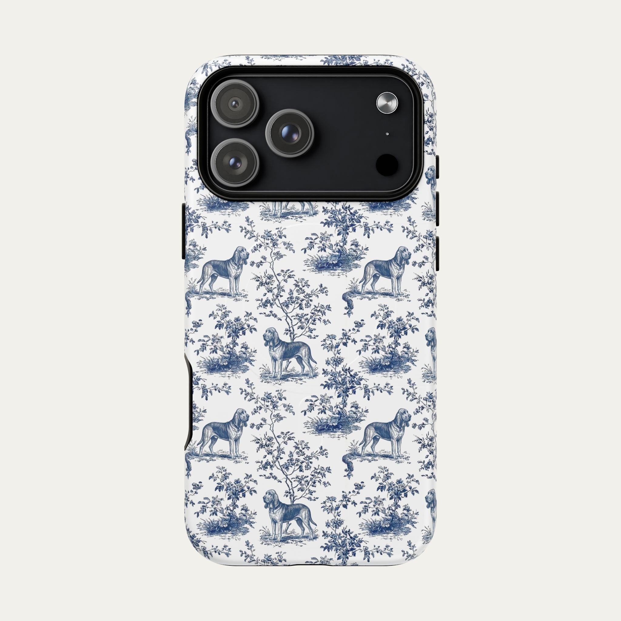 Dog Blue Toile Phone Case