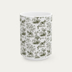 Bloodhound Sage Green Toile Mug