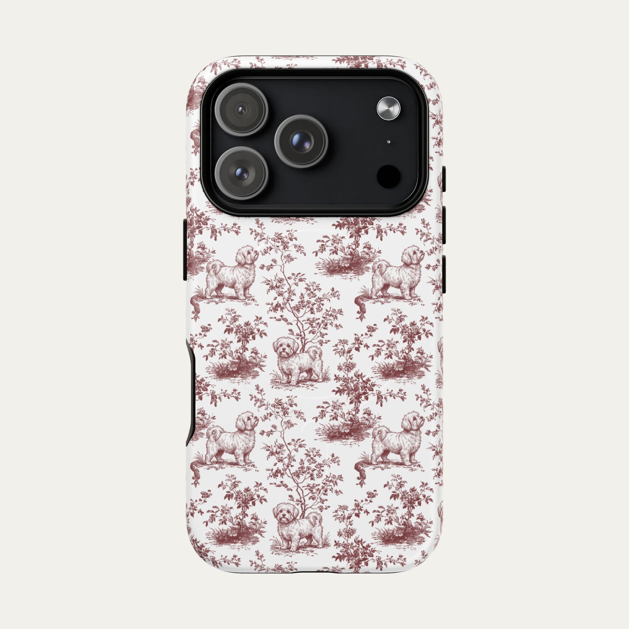 Maltese Burgundy Toile phone Case