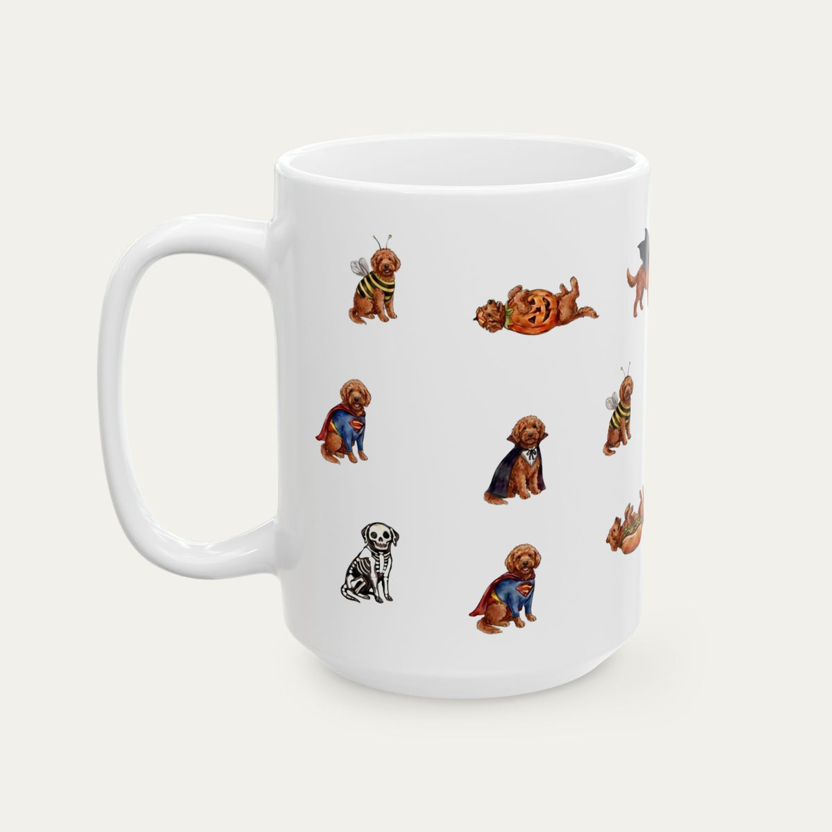 Goldendoodle Red Halloween mug