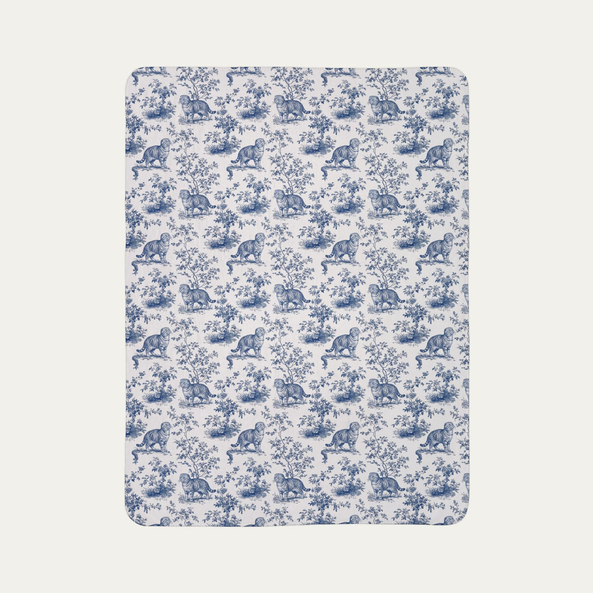 Scottish Fold Cat Toile De Jouy Fleece Blanket