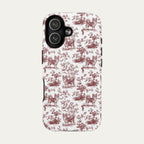 Chihuahua Longhaired Burgundy Toile phone Case