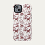 Bernese Mountain Burgundy Toile phone Case