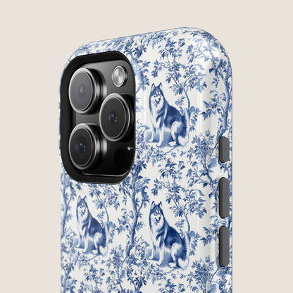 Alaskan Malamute Toile De Jouy Magnetic Phone Case
