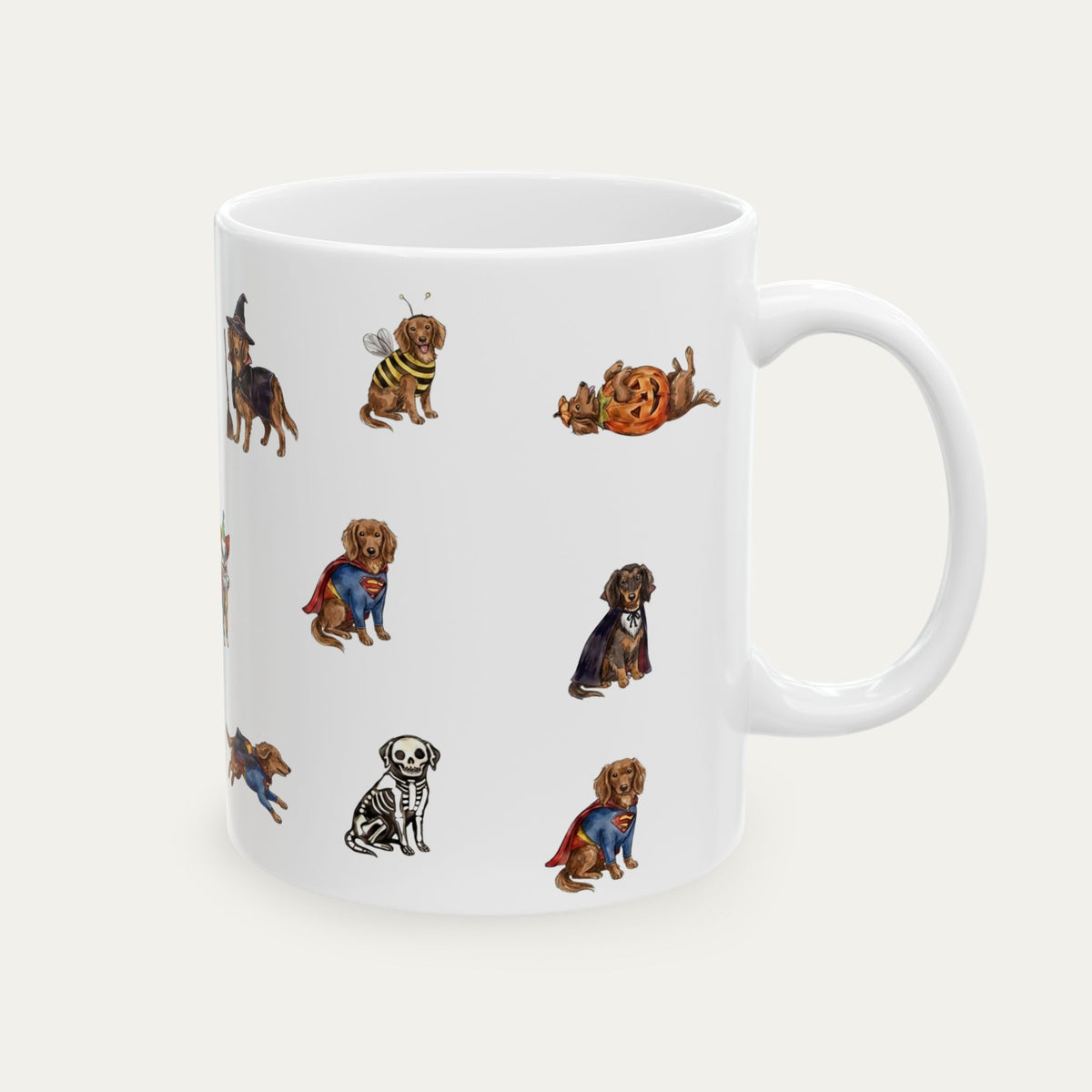 Dachshund LH Brown Halloween mug