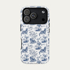 Dachshund Longhaired Blue Toile Phone case