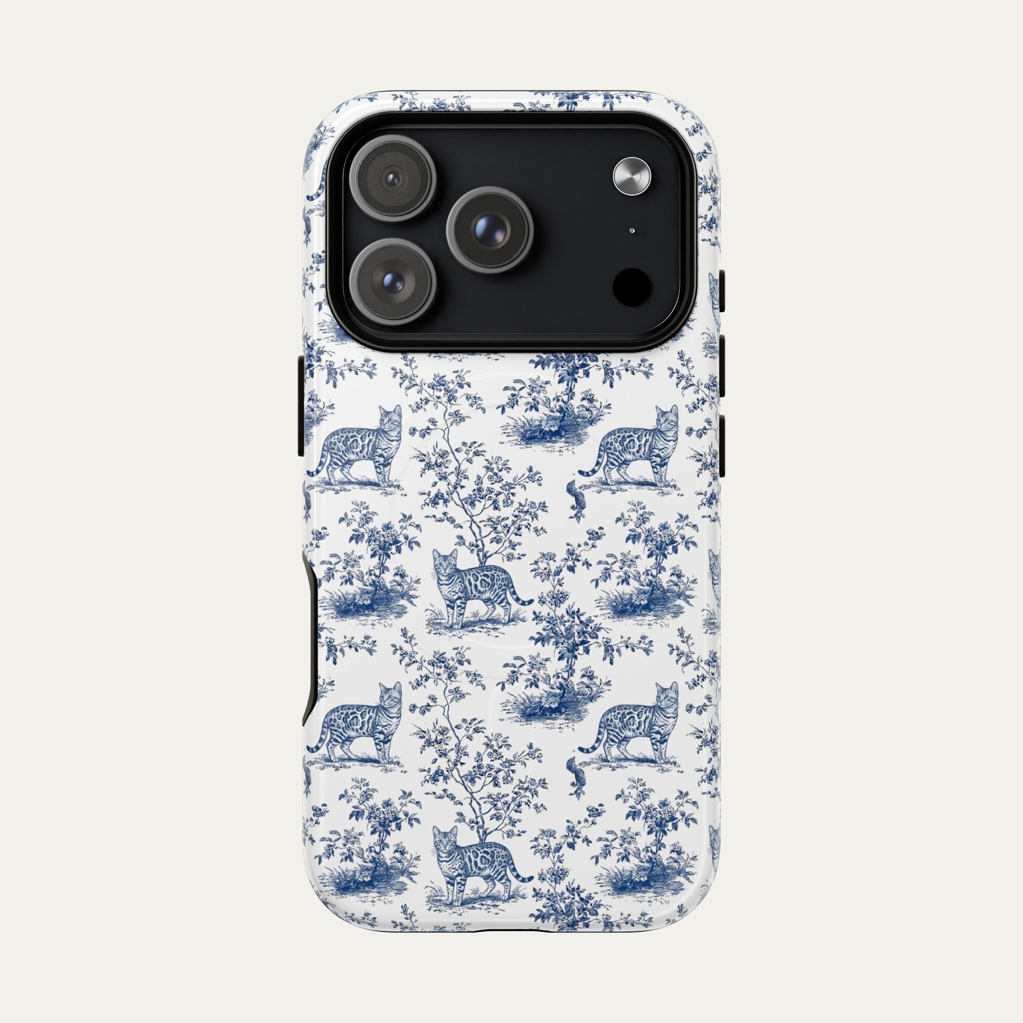 Bengal Cat Blue Toile Phone case