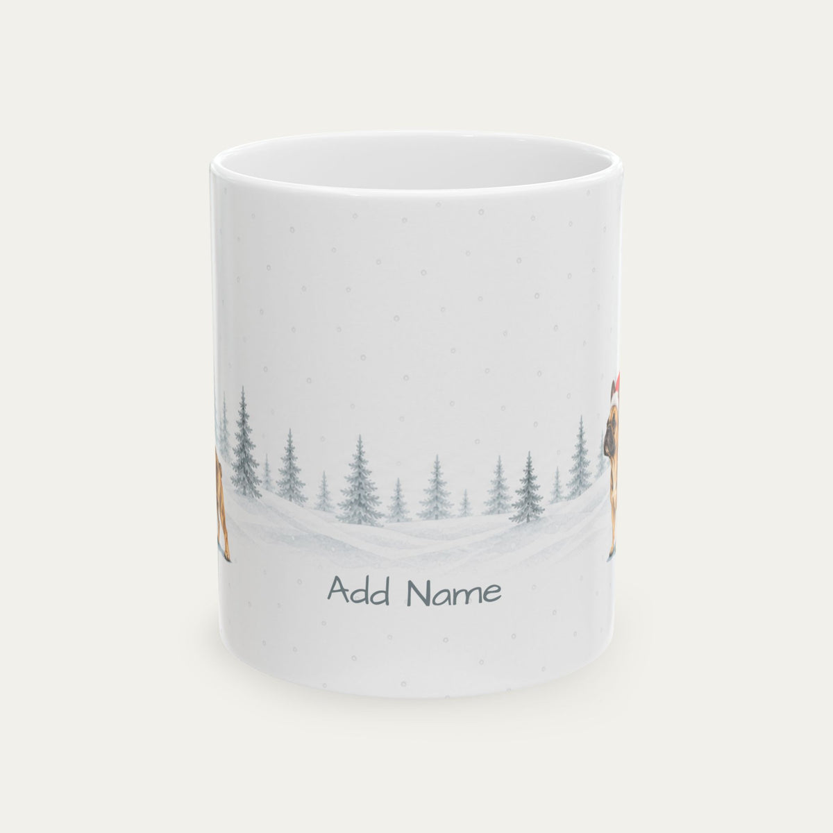 Custom French Bulldog Brindle Christmas Santa Hat Mug