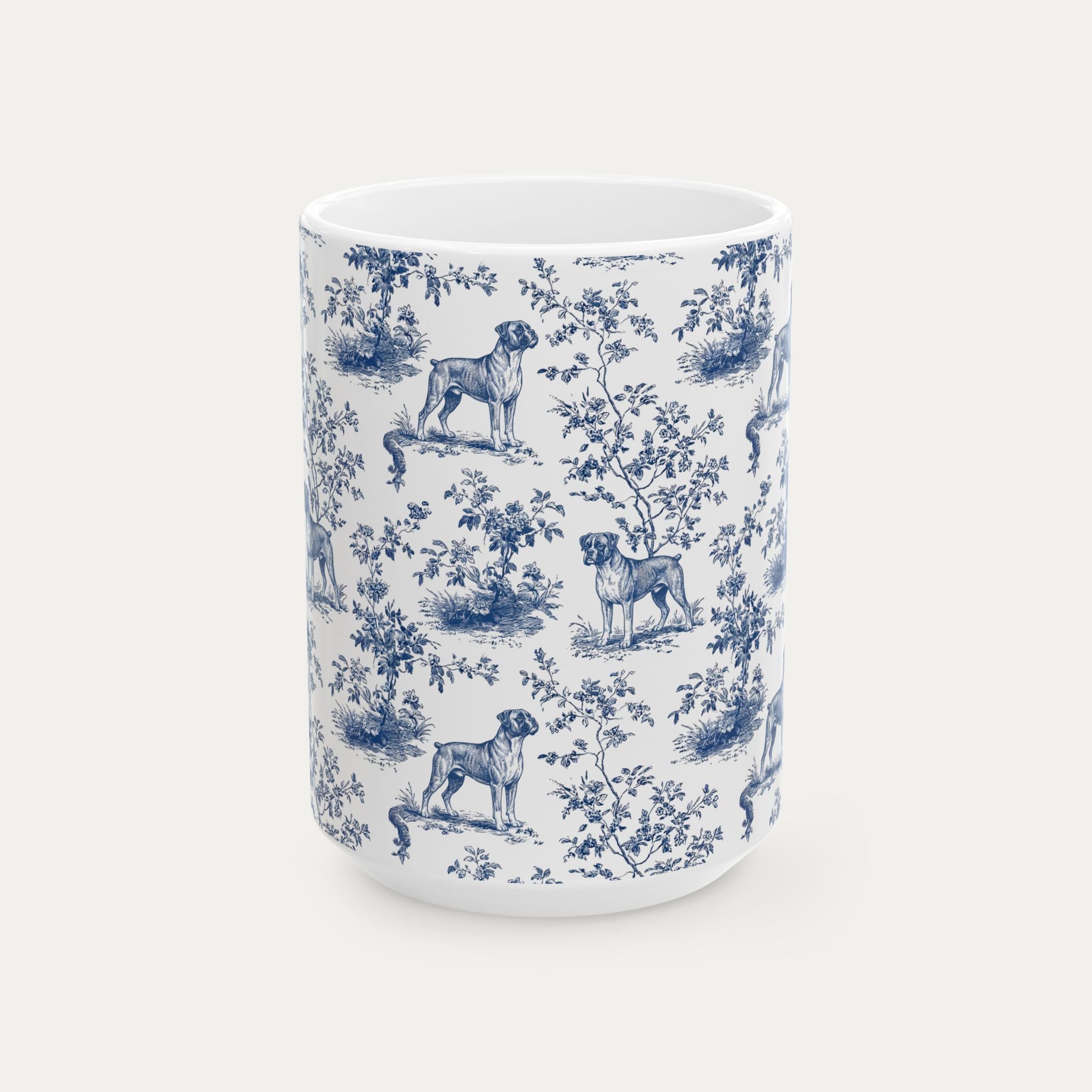 Boxer Blue Toile Mug
