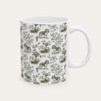 Cavalier Spaniel Sage Green Toile Mug