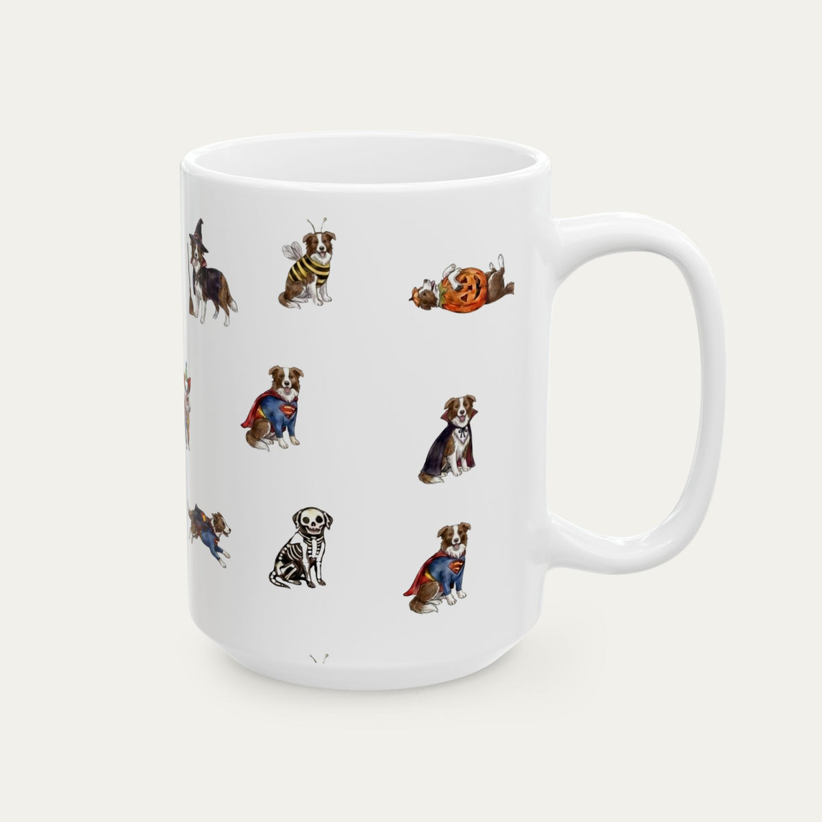 Border Collie Brown Halloween mug