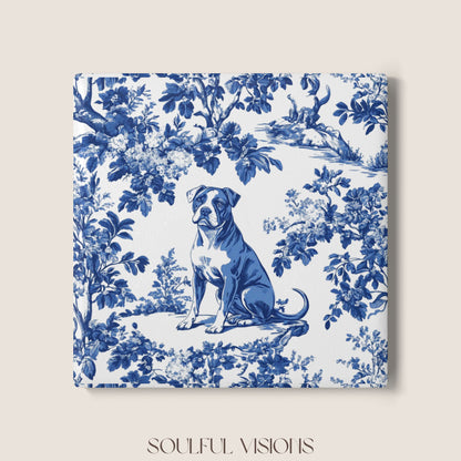 Pitbull Ceramic Coaster French Toile
