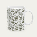Boston Terrier Sage Green Toile Mug