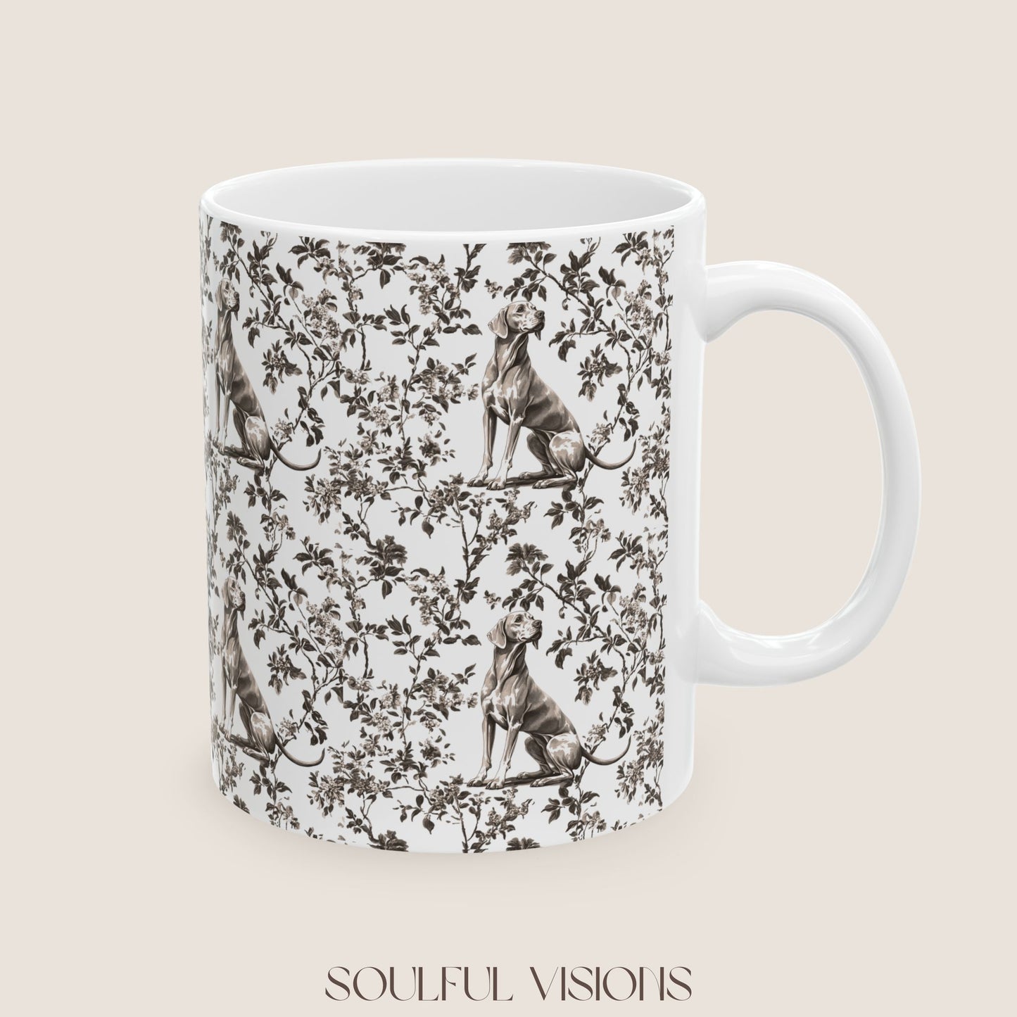 Weimaraner Toile De Jouy Mug