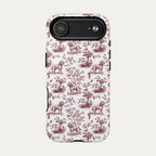 Cockapoo Burgundy Toile phone Case
