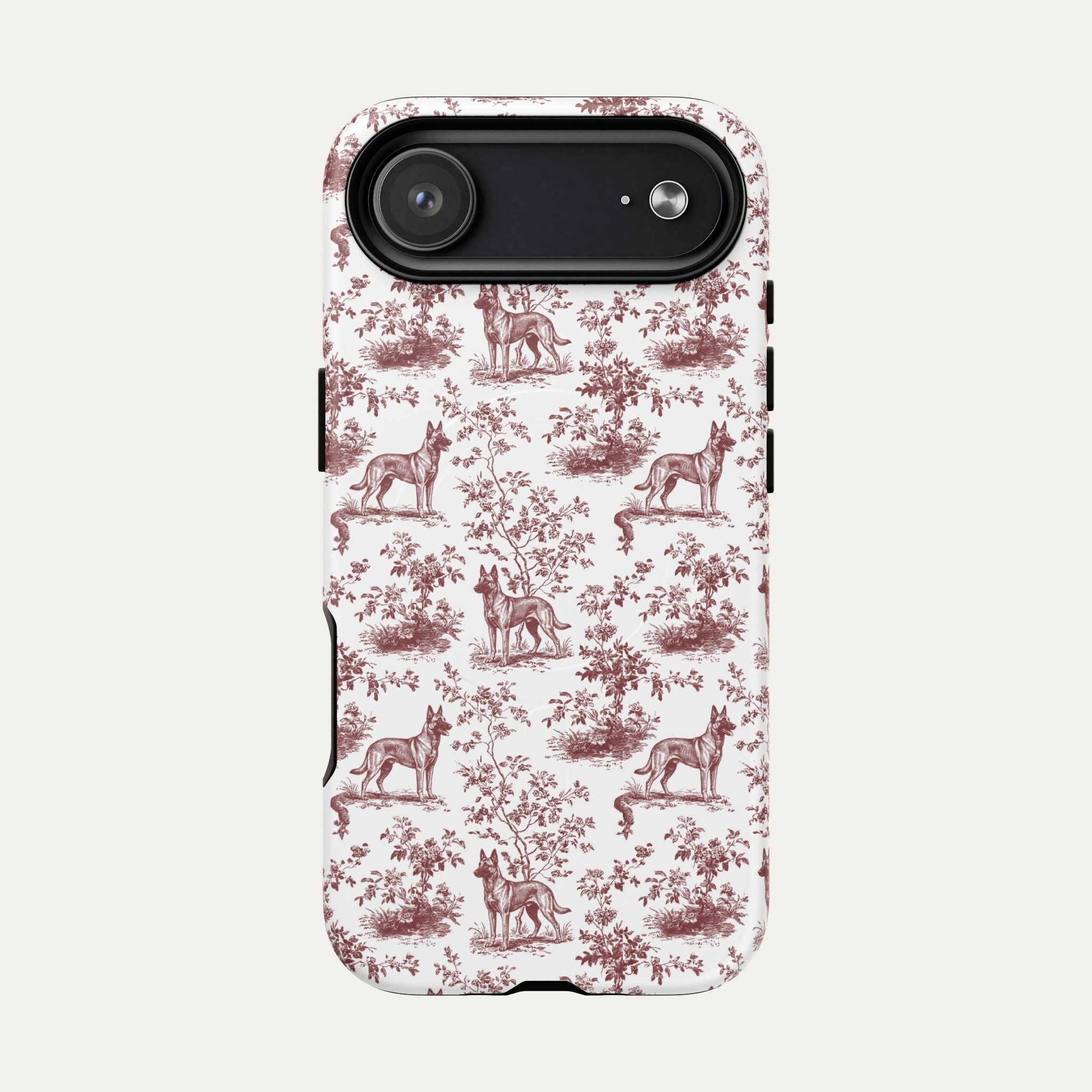 Belgian Malinois Burgundy Toile phone Case