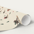 Pit Bull Christmas Skiing Wrapping Paper