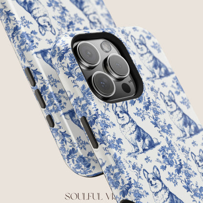 Corgi Toile De Jouy Magnetic Phone Case
