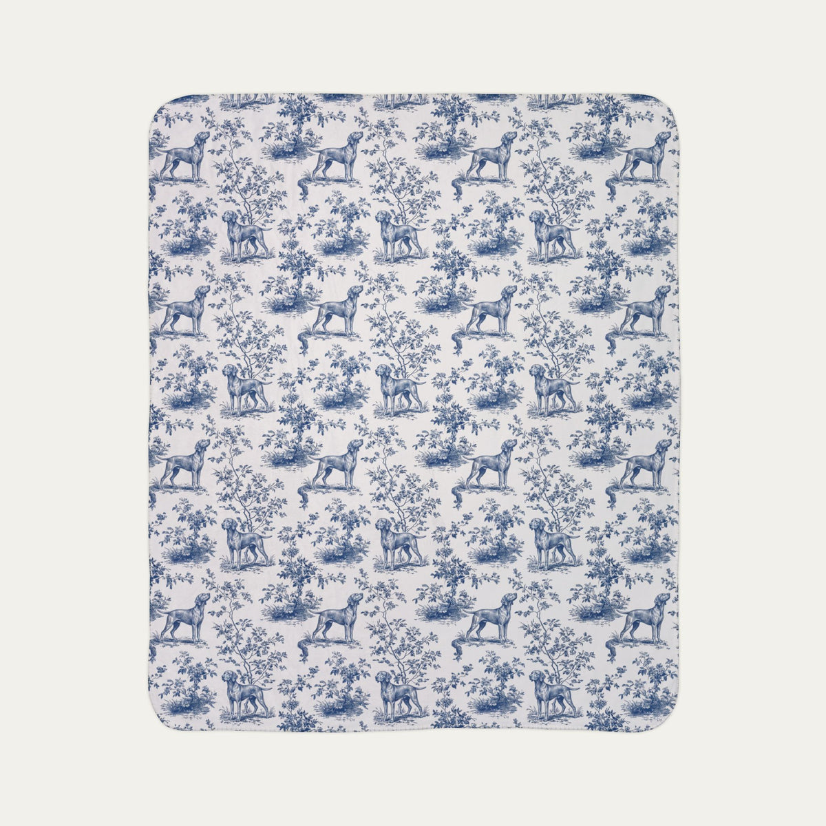 Vizsla Toile De Jouy Fleece Blanket