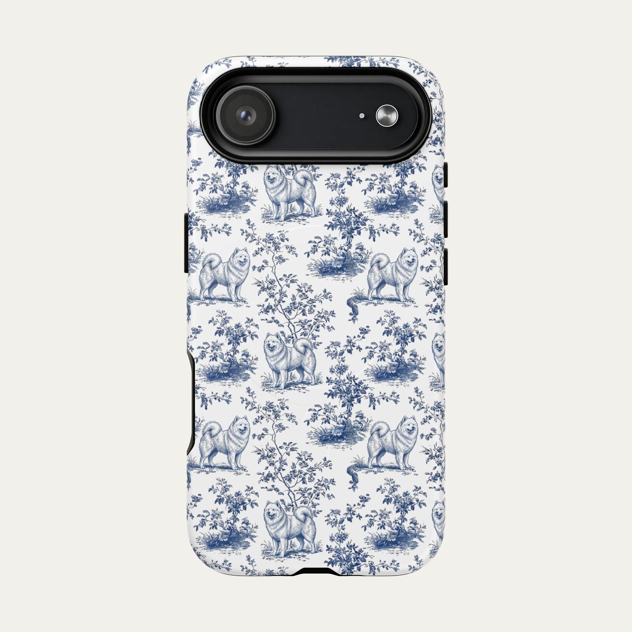 Samoyed Blue Toile Phone case