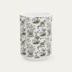 Shetland Sheepdog Sage Green Toile Mug