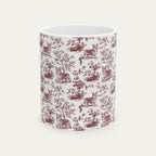 Corgi Burgundy Toile Mug