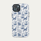 Dachshund Shorthaired Blue Toile Phone case