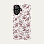 Doberman Burgundy Toile phone Case
