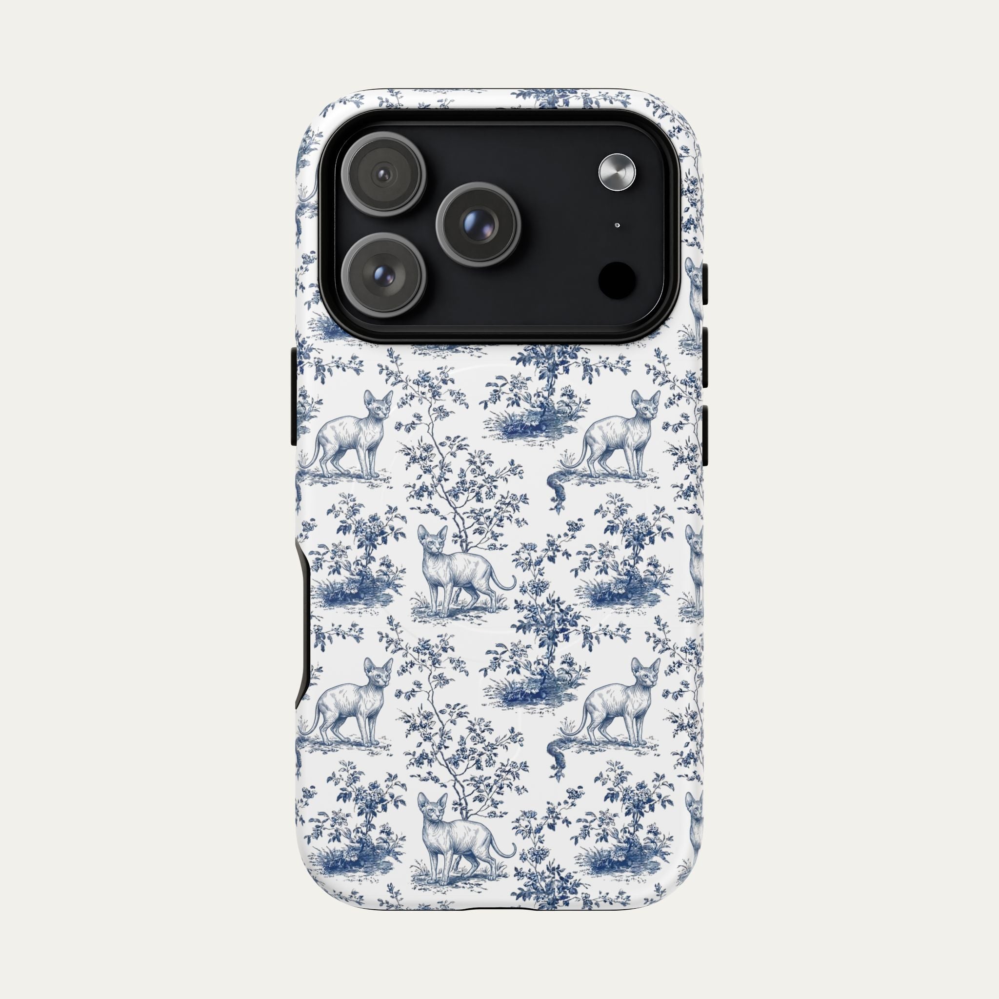 Sphynx Cat Blue Toile Phone case