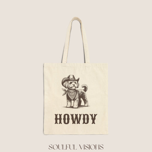 Howdy Maltipoo Tote Bag
