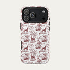 Doberman Burgundy Toile phone Case