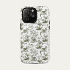 Corgi Sage Green Toile phone Case
