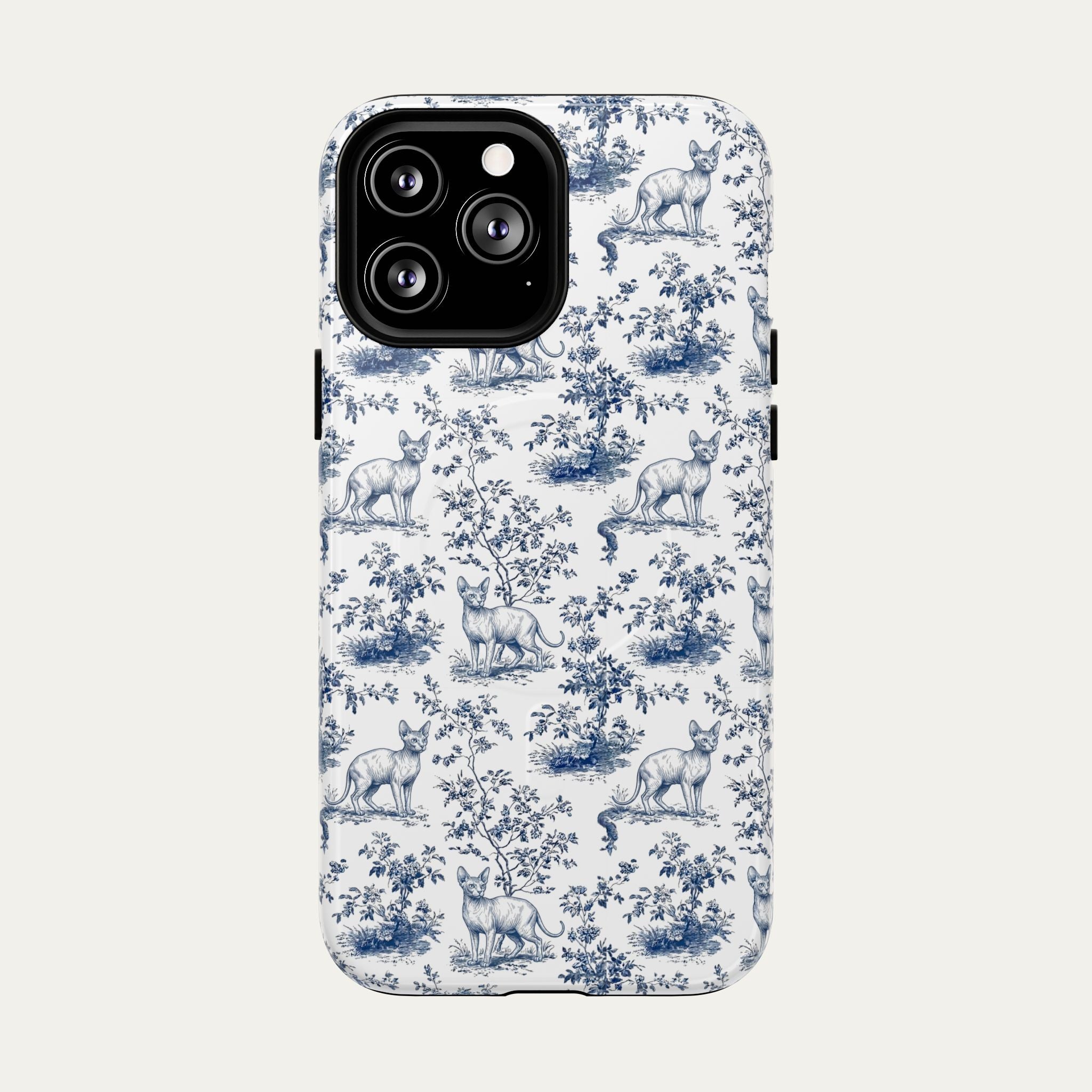 Sphynx Cat Blue Toile Phone case
