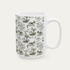 Basset Hound Sage Green Toile Mug
