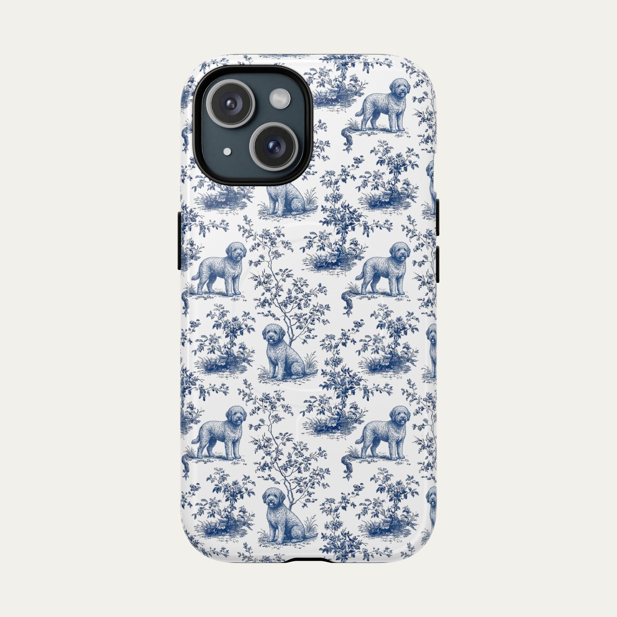 Spanish Water Dog Blue Toile Phone case