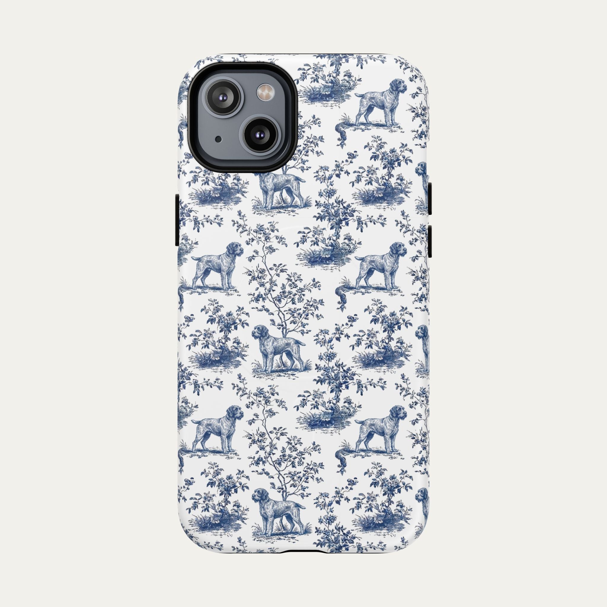 Wirehaired Pointing Griffon Blue Toile Phone case