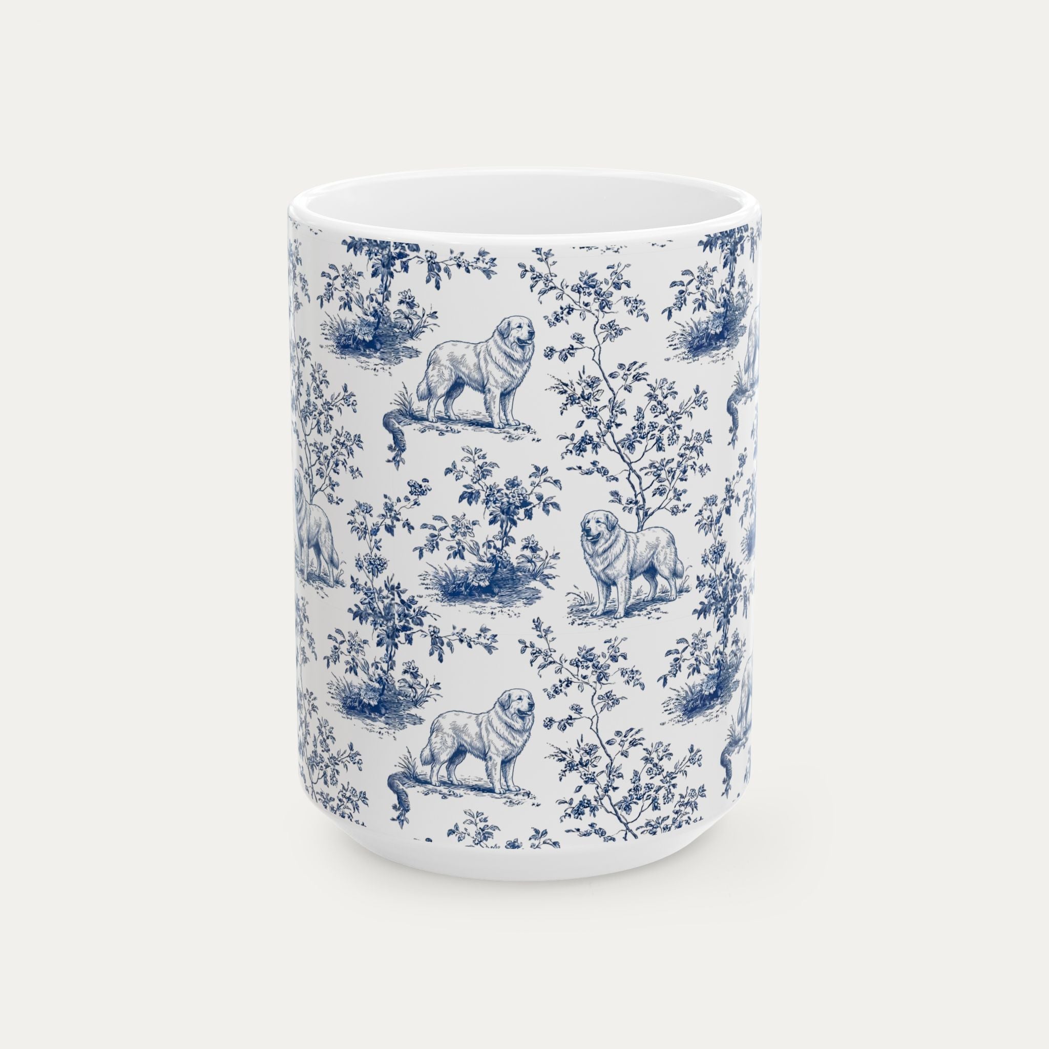 Great Pyrenees Blue Toile Mug