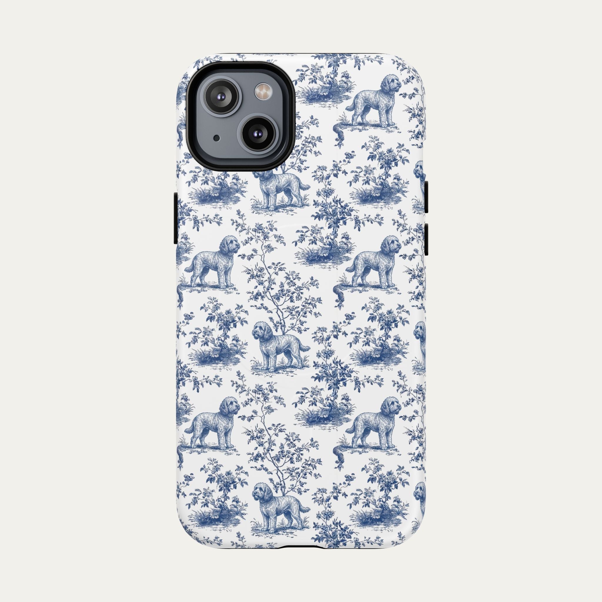 Cockapoo Blue Toile Phone case
